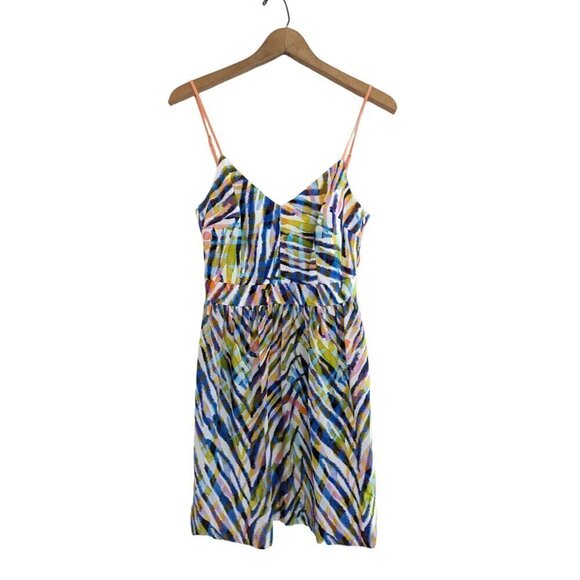 Trina Turk Silk Gypsum Tiger Print Tropical Multicolor Mini Dress - Picture 3 of 11